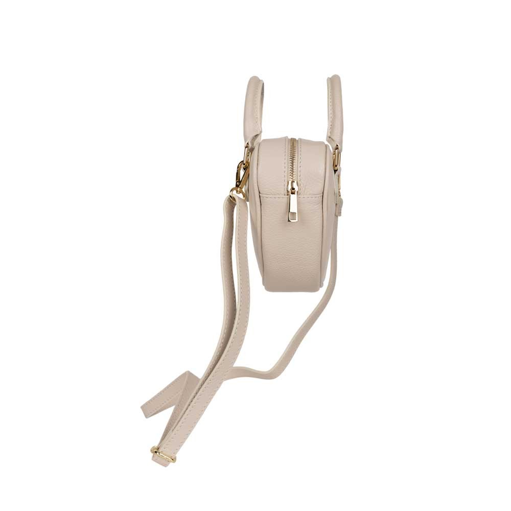 Schultertasche Paola aus Leder Beige shirinsehan.com